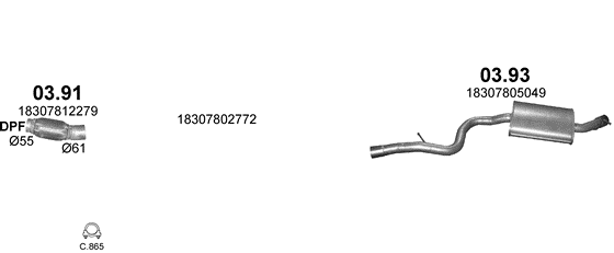 Skica izduvnog sistema za BMW Serija 3 E90 2.0 D — 316d / 318d / 320d / 320XD 2WD/4WD, 2009–2012 · 2007–12/2012 · 2007–1/2012 Skica izduvnog sistema za BMW Serija 3 E90 2.0 D — 316d / 318d / 320d / 320XD 2WD/4WD, 2009–2012 · 2007–12/2012 · 2007–1/2012