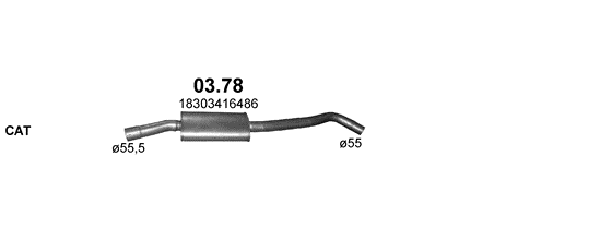 Skica izduvnog sistema za BMW X3 E83 2.0 D, 2004–8/2007 Skica izduvnog sistema za BMW X3 E83 2.0 D, 2004–8/2007