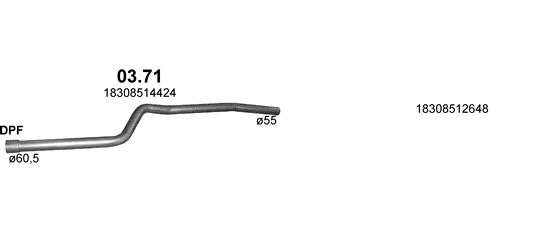 Skica izduvnog sistema za BMW Serija 1 F20 1.6 D — 114d / 116d, 2012–2/2015