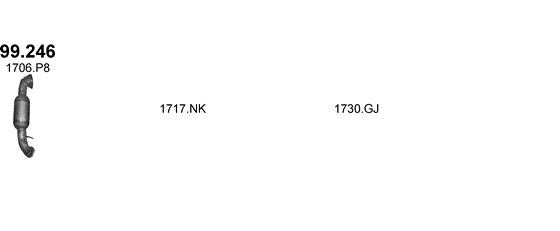 Skica izduvnog sistema za Citroen C5 1.6 — 1.6 THP, 2009–2015 Skica izduvnog sistema za Citroen C5 1.6 — 1.6 THP, 2009–2015