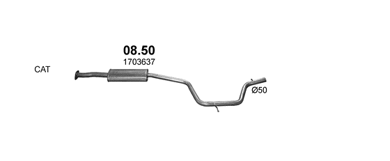 Skica izduvnog sistema za Ford S-Max 1.6 — 1.6 EcoBoost, 2011–12/2014 Skica izduvnog sistema za Ford S-Max 1.6 — 1.6 EcoBoost, 2011–12/2014