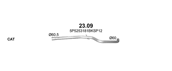 Skica izduvnog sistema za Seat Altea XL 2.0 D, 2007–12/2013, monovolumen