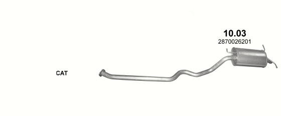 Skica izduvnog sistema za Hyundai Santa Fe 2.7 — 2.7 V6 4X4, 2001–3/2006 Skica izduvnog sistema za Hyundai Santa Fe 2.7 — 2.7 V6 4X4, 2001–3/2006