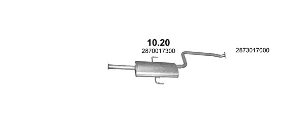 Skica izduvnog sistema za Hyundai Elantra 1.6 — 1.6 16V, 2002–12/2005 Skica izduvnog sistema za Hyundai Elantra 1.6 — 1.6 16V, 2002–12/2005