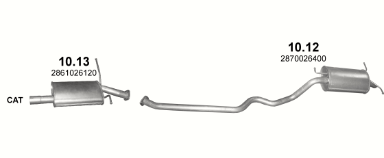 Skica izduvnog sistema za Hyundai Santa Fe 2.0, 2001–3/2006 Skica izduvnog sistema za Hyundai Santa Fe 2.0, 2001–3/2006