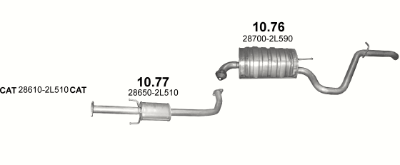 Skica izduvnog sistema za Hyundai i30 1.6 D — 1.6 CRDi dizel, 2007–8/2012 Skica izduvnog sistema za Hyundai i30 1.6 D — 1.6 CRDi dizel, 2007–8/2012