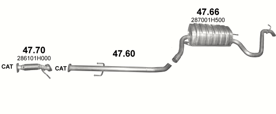 Skica izduvnog sistema za Kia Ceed 2.0 D — 2.0 CRDi dizel (5 vrata), 2006–7/2009 Skica izduvnog sistema za Kia Ceed 2.0 D — 2.0 CRDi dizel (5 vrata), 2006–7/2009