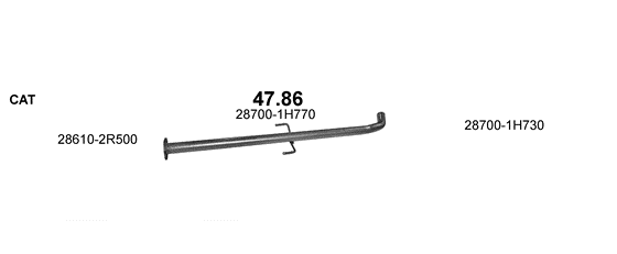 Skica izduvnog sistema za Kia Pro Ceed 1.6 D — 1.6 CRDi dizel (3 vrata), 2009–2013 Skica izduvnog sistema za Kia Pro Ceed 1.6 D — 1.6 CRDi dizel (3 vrata), 2009–2013