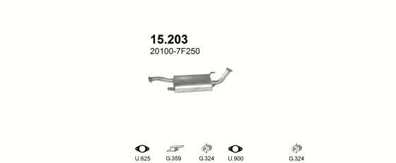 Skica izduvnog sistema za Nissan Terrano II 2.4 — 2.4 4x4 dugo međuosovinsko rastojanje, 1993–10/1999 Skica izduvnog sistema za Nissan Terrano II 2.4 — 2.4 4x4 dugo međuosovinsko rastojanje, 1993–10/1999