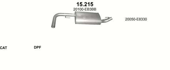 Skica izduvnog sistema za Nissan Pathfinder 2.5 D — 2.5 dCi, 2006–8/2010 Skica izduvnog sistema za Nissan Pathfinder 2.5 D — 2.5 dCi, 2006–8/2010