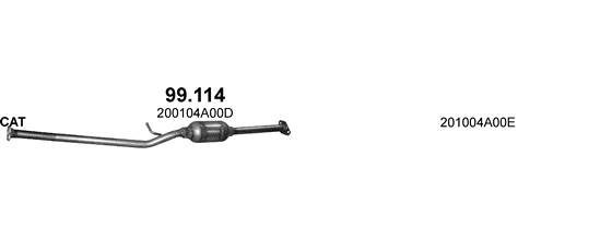 Skica izduvnog sistema za Nissan Pixo 1.0 — 1.0 12V / 1.0 LPG, 2009–3/2015