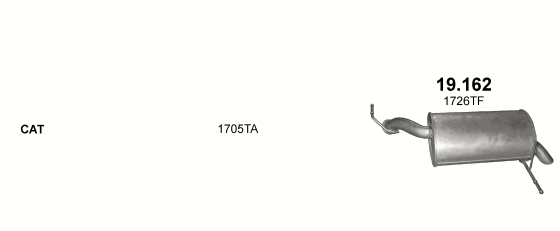 Skica izduvnog sistema za Peugeot 407 2.2, 2004–10/2006 Skica izduvnog sistema za Peugeot 407 2.2, 2004–10/2006