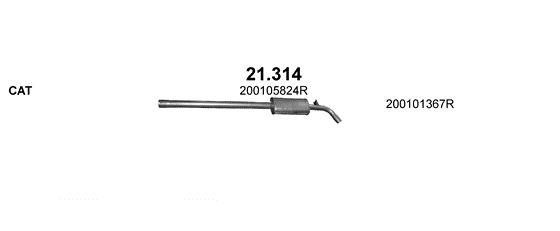 Skica izduvnog sistema za Renault Megane III 1.6, 2008–8/2015, hečbek / SW / karavan Skica izduvnog sistema za Renault Megane III 1.6, 2008–8/2015, hečbek / SW / karavan