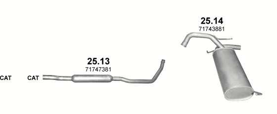 Skica izduvnog sistema za Suzuki SX4 1.6, 2006–9/2014, hečbek Skica izduvnog sistema za Suzuki SX4 1.6, 2006–9/2014, hečbek