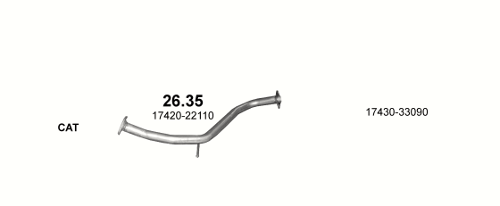 Skica izduvnog sistema za Toyota Auris 1.4 D, 2006–2012, hečbek Skica izduvnog sistema za Toyota Auris 1.4 D, 2006–2012, hečbek