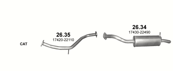Skica izduvnog sistema za Toyota Auris 1.4, 2007–9/2012, hečbek Skica izduvnog sistema za Toyota Auris 1.4, 2007–9/2012, hečbek