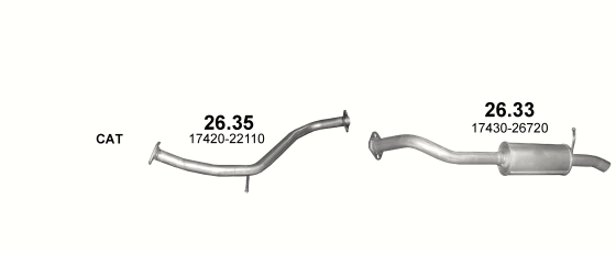 Skica izduvnog sistema za Toyota Auris 2.0 D, 2006–4/2015, hečbek Skica izduvnog sistema za Toyota Auris 2.0 D, 2006–4/2015, hečbek