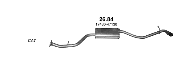 Skica izduvnog sistema za Toyota iQ 1.3, 2010–12/2015, hečbek