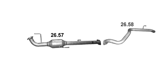 Skica izduvnog sistema za Toyota Land Cruiser 2.8 D, 2015–6/2018, SUV / terenac