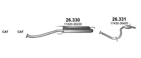 Skica izduvnog sistema za Toyota RAV4 2.5 Hybrid, 2015–11/2018, SUV / terenac Skica izduvnog sistema za Toyota RAV4 2.5 Hybrid, 2015–11/2018, SUV / terenac